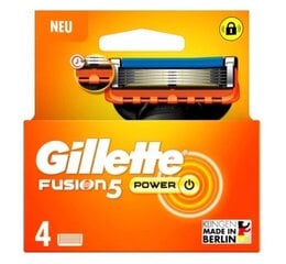 Skustuvo galvutės Gillette Fusion Power, 4 vnt. kaina ir informacija | Skutimosi priemonės ir kosmetika | pigu.lt
