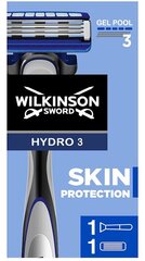 Влажные бритвы Wilkinson Hydro 3 с защитой кожи цена и информация | Косметика и средства для бритья | pigu.lt