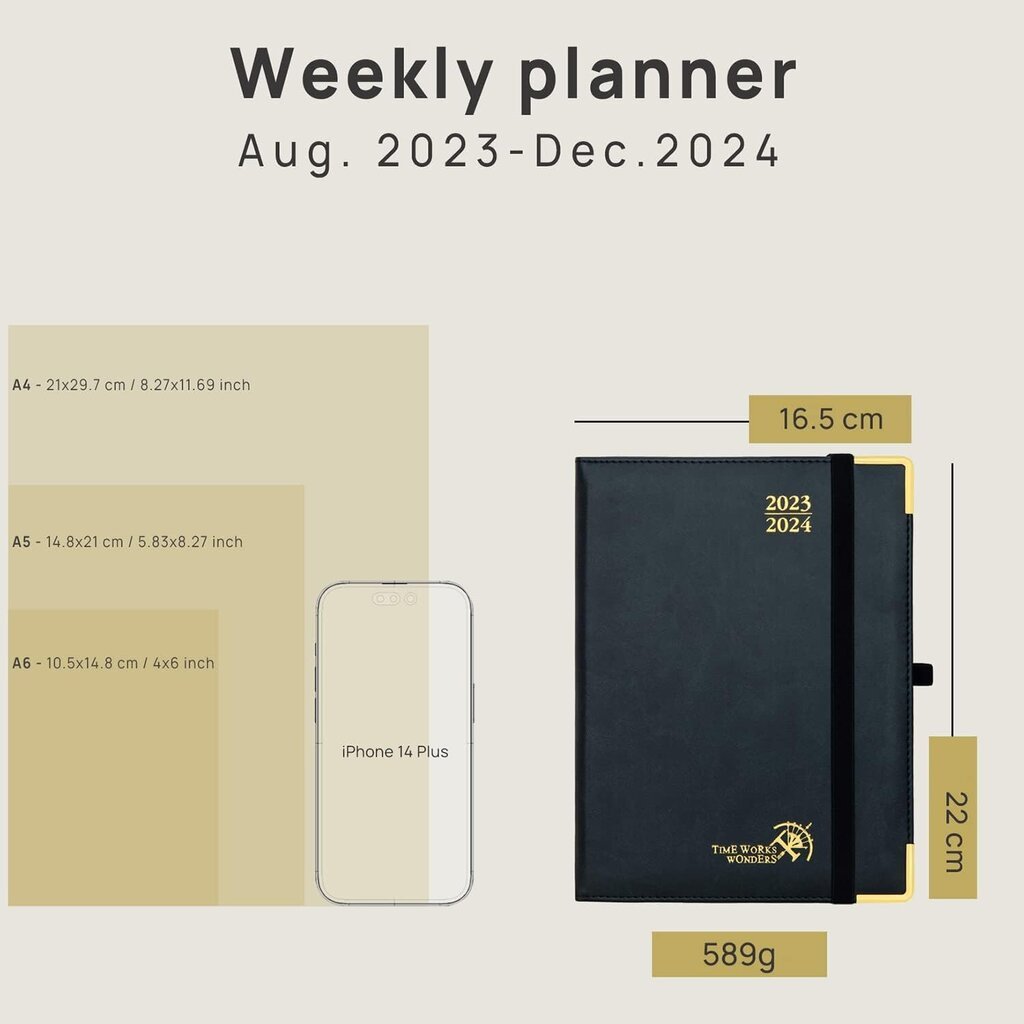 Dienoraštis Poprun Premium Diary 2024 A5 цена и информация | Sąsiuviniai ir popieriaus prekės | pigu.lt
