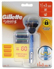 Skustuvas Gillette Fussion5 Start + 3 skustuvo galvutės kaina ir informacija | Skutimosi priemonės ir kosmetika | pigu.lt