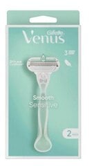 Rinkinys Gillette Venus Smooth Sensitive: skustuvas + skutimosi galvutė, 2 vnt. kaina ir informacija | Skutimosi priemonės ir kosmetika | pigu.lt