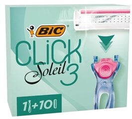 Skustuvo rinkinys Bic Click 3 Soleil Sensitive + 10 galvutės kaina ir informacija | Skutimosi priemonės ir kosmetika | pigu.lt