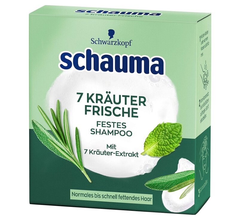 Kietasis šampūnas Schauma Solid Shampoo 7 Herbs, 60 g kaina ir informacija | Šampūnai | pigu.lt