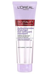 Valomasis veido gelis L'Oreal Paris Revitalift Filler Anti-Aging, 150 ml kaina ir informacija | Veido prausikliai, valikliai | pigu.lt