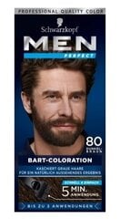 Краска для бороды Schwarzkopf Men Perfect, 80 темно-коричневый, 1 шт. цена и информация | Краска для волос | pigu.lt