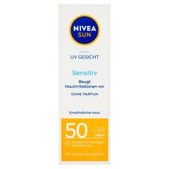 Nivea Sun Veido kremas, SPF 50+, 50 ml - Vaikiškas Nuraminantis Sudirgimą, Originalus Produktas iš Vokietijos kaina ir informacija | Veido prausikliai, valikliai | pigu.lt