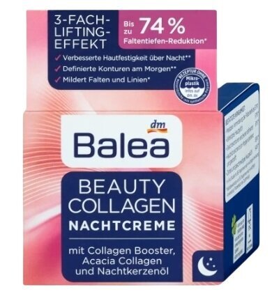 Naktinis veido kremas Balea Beauty Collagen Night Cream, 50 ml цена и информация | Veido kremai | pigu.lt