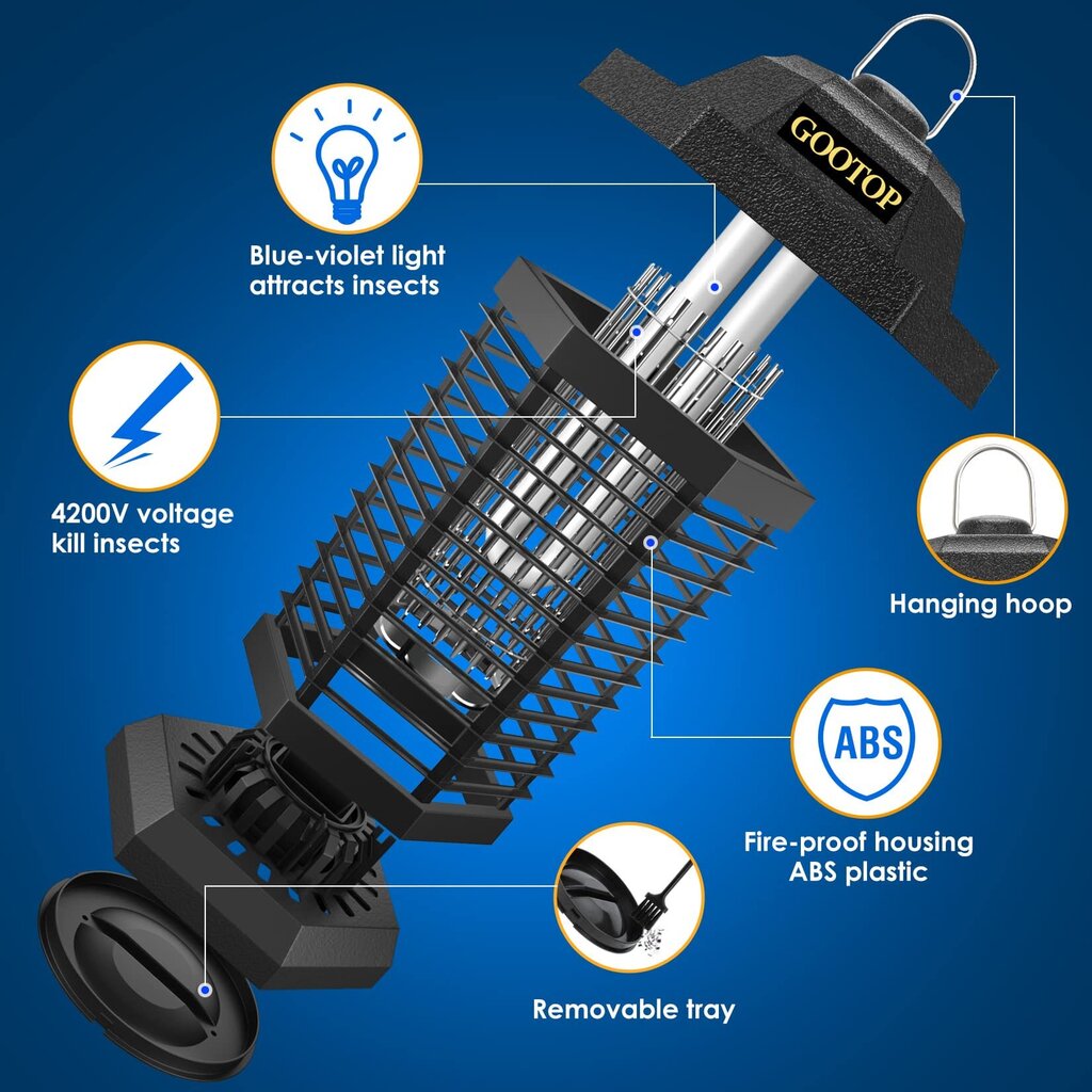 Elektrinė gaudyklė musėms ir uodams Carbonpro LED, 1 vnt. kaina ir informacija | Priemonės nuo uodų ir erkių | pigu.lt