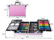 Piešimo ir kūrybos rinkinys-lagaminas, 145 vnt, rožinis цена и информация | Piešimo, tapybos, lipdymo reikmenys | pigu.lt