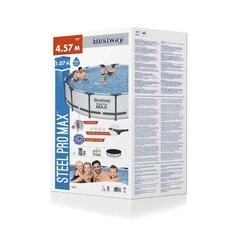 Baseinas Bestway 56488 Steel Pro Max 457x107cm, su filtru цена и информация | Бассейны | pigu.lt