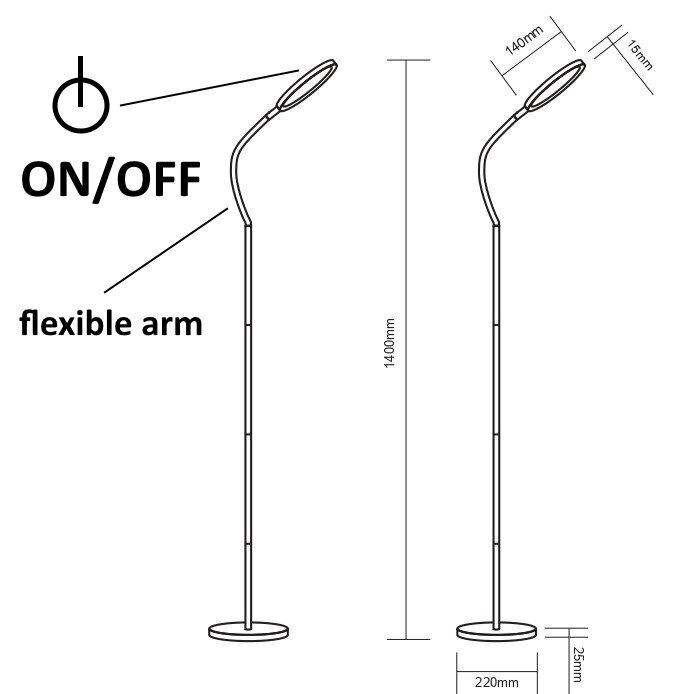 G.LUX LED toršeras GD-UNO-F цена и информация | Toršerai | pigu.lt