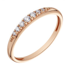 Золотое кольцо с цирконами Brasco 50216 50216-16 цена и информация | Кольца | pigu.lt