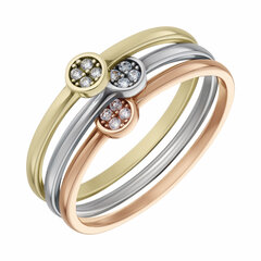 Auksinis žiedas su cirkoniais Brasco 52617 kaina ir informacija | Žiedai | pigu.lt