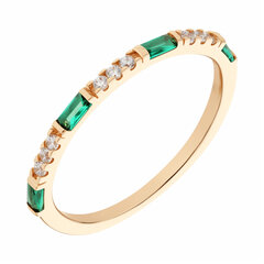 Золотое кольцо с цирконами Brasco 57515 57515-18 цена и информация | Кольца | pigu.lt