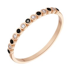 Золотое кольцо с цирконами Brasco 52614 52614-17 цена и информация | Кольцо | pigu.lt