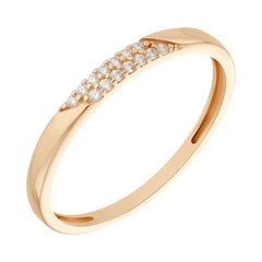 Золотое кольцо с цирконами Brasco 57522 57522-18 цена и информация | Кольца | pigu.lt