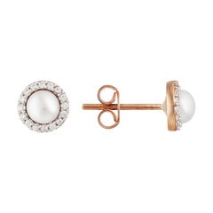Auksiniai auskarai su perlais ir cirkoniais Brasco 58333 цена и информация | Серьги | pigu.lt