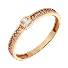Золотое кольцо с цирконами Brasco 58406 58406-17.5 цена и информация | Кольцо | pigu.lt