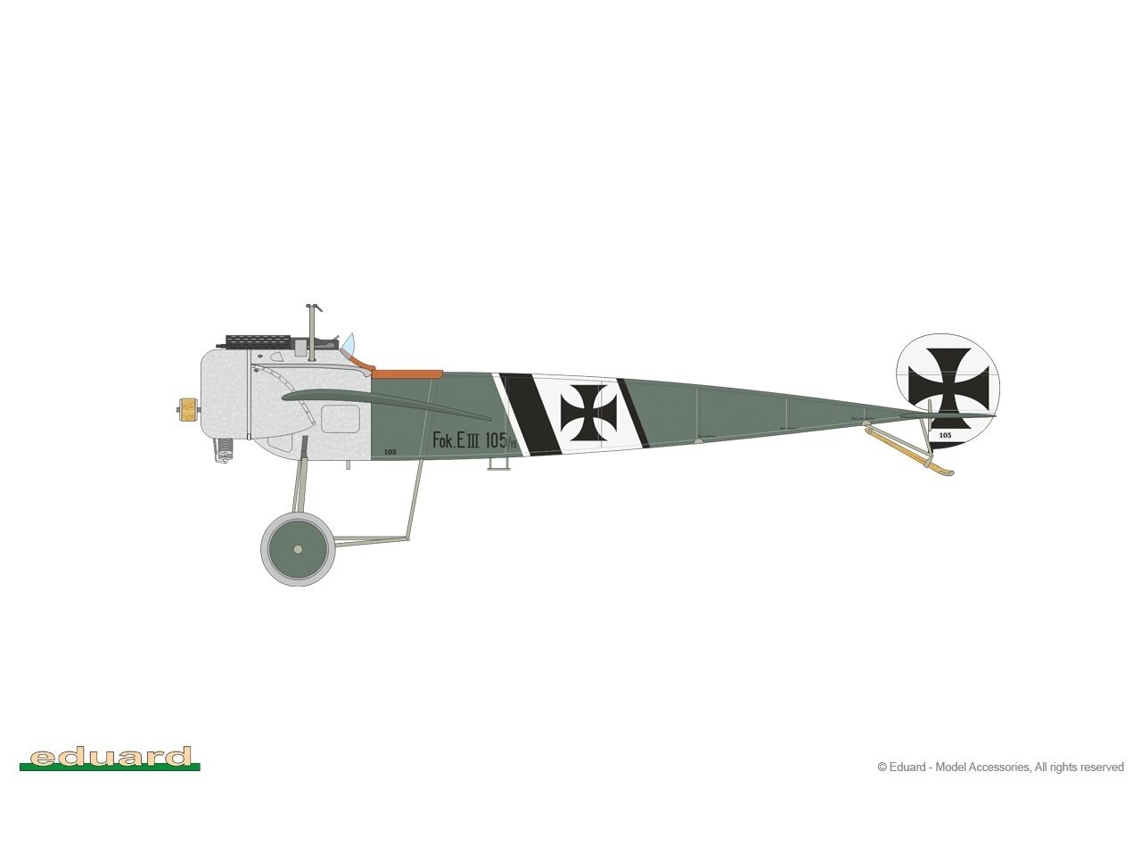 Surenkamas modelis Eduard Fokker E.III Weekend Edition, 1/48 цена и информация | Konstruktoriai ir kaladėlės | pigu.lt