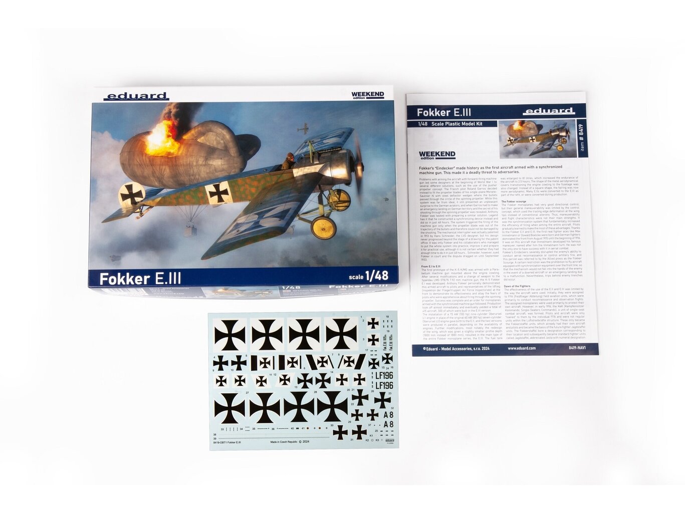 Surenkamas modelis Eduard Fokker E.III Weekend Edition, 1/48 kaina ir informacija | Konstruktoriai ir kaladėlės | pigu.lt