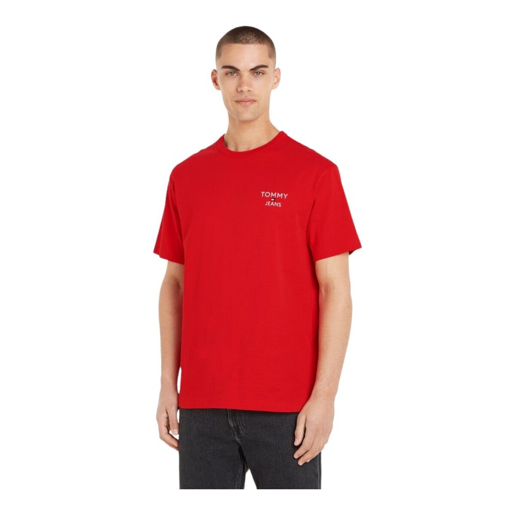 Tommy Hilfiger Jeans marškinėliai vyrams 88168, raudoni цена и информация | Vyriški marškinėliai | pigu.lt
