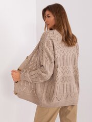 Женский темно-бежевый свитер с высоким воротником цена и информация | Женские кофты | pigu.lt