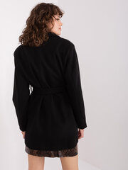 женское черное плюшевое пальто с капюшоном цена и информация | Женские пальто | pigu.lt