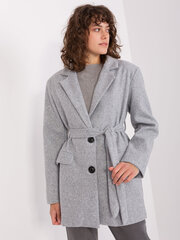 серая верхняя рубашка одного размера с поясом цена и информация | Женские пальто | pigu.lt