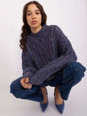 Женский темно-синий свитер с косами цена и информация | Женские кофты | pigu.lt