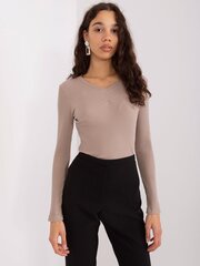 Женская темно-бежевая блузка с длинными рукавами цена и информация | Женские блузки, рубашки | pigu.lt