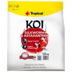 Maistas koi karpiams Tropical Koi Silkworm&Astaxanthin M, 5 l kaina ir informacija | Maistas žuvims | pigu.lt