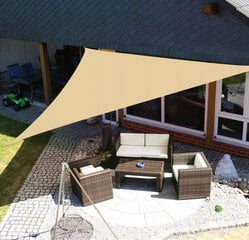 Trikampis tentas nuo saulės, 3x3x3 m, smėlio spalvos цена и информация | Зонты, маркизы, стойки | pigu.lt
