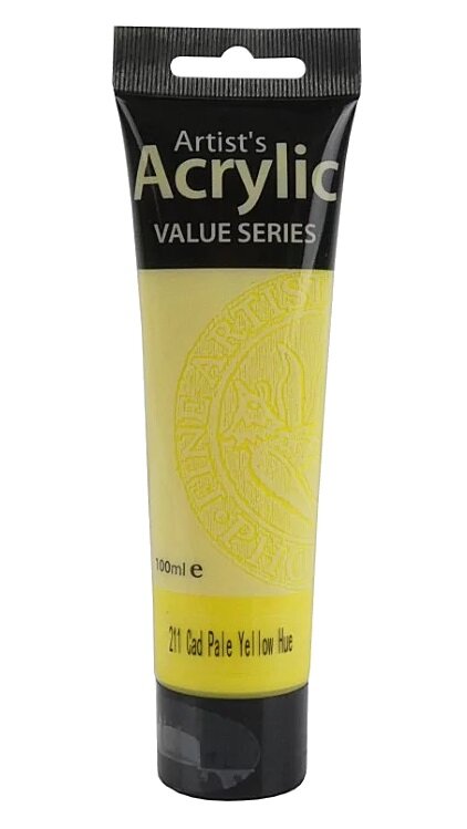 Akriliniai dažai Phoenix Value 211 Cad Pale Yellow Hue, 100 ml kaina ir informacija | Piešimo, tapybos, lipdymo reikmenys | pigu.lt