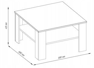 Kavos staliukas 68x68 cm, baltas kaina ir informacija | Kavos staliukai | pigu.lt