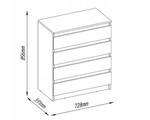 Komoda 4s, ruda kaina ir informacija | Komodos | pigu.lt
