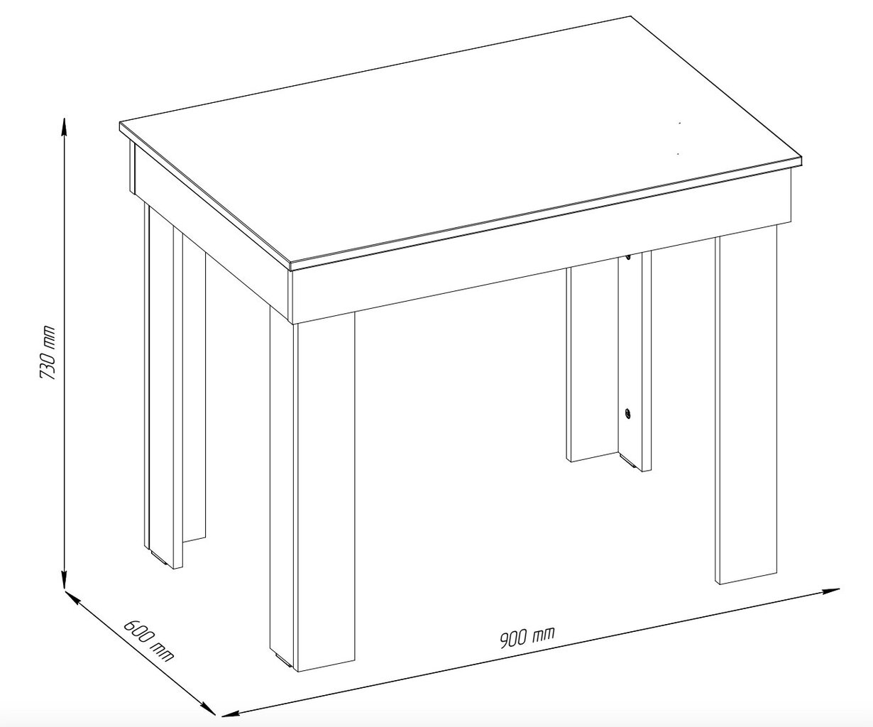 Valgomojo stalas Target Home 90x60 cm, baltas цена и информация | Virtuvės ir valgomojo stalai, staliukai | pigu.lt