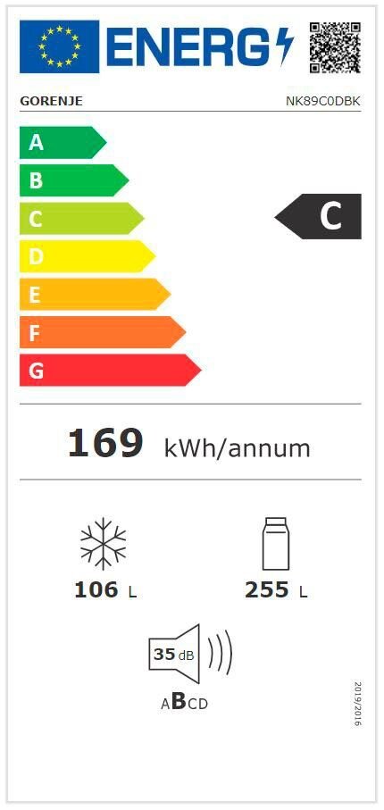 Gorenje NK89C0DBK kaina ir informacija | Šaldytuvai | pigu.lt