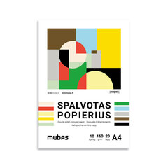 Spalvotas popierius Mubas A4, 160 gsm, 20 lapų цена и информация | Тетради и бумажные товары | pigu.lt