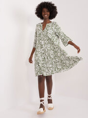 Suknelė moterims, žalia/balta kaina ir informacija | Suknelės | pigu.lt