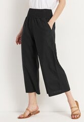 Женские льняные брюки Cellbes 3/4 LISETTE, черный цвет цена и информация | Женские брюки | pigu.lt