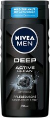 НИВЕА Men Deep Active Clean, гель для душа, 250 мл цена и информация | Масла, гели для душа | pigu.lt