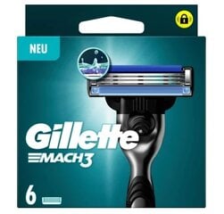 Запасные лезвия Gillette Mach3 – Упаковка 6 шт. цена и информация | Косметика и средства для бритья | pigu.lt