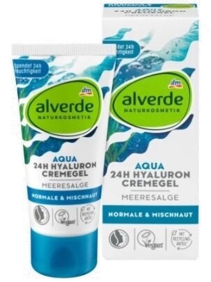 Drėkinamasis veido kremas normaliai ir mišriai odai Alverde Aqua, 50 ml цена и информация | Veido kremai | pigu.lt