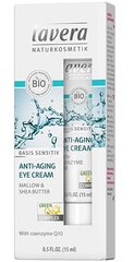 Paakių kremas Lavera Basis Senstiv Anti-Aging Eye Cream, 15 ml kaina ir informacija | Paakių kremai, serumai | pigu.lt