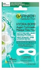 Paakių kaukė Garnier SkinActive hydra bomb Coconut Water & Hyaluronic Acid Eye Sheet Mask, 1 vnt. цена и информация | Маски для лица, патчи для глаз | pigu.lt