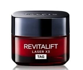 Veido kremas L'Oreal Paris Revivalift Laser X3 Anti-Aging Day Cream, 50 ml kaina ir informacija | Veido kremai | pigu.lt