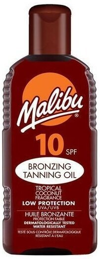 Įdegį skatinantis aliejus Malibu Bronzing Tanning Oil With Spf10, 200 ml цена и информация | Kremai nuo saulės | pigu.lt