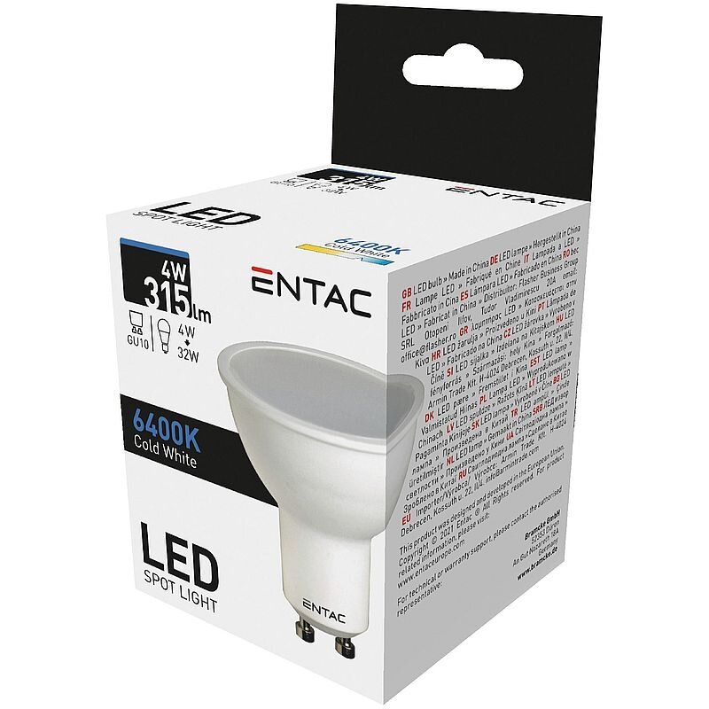 LED lemputė Entac 4W GU10 3000K (copy of 83252667 ) kaina ir informacija | Elektros lemputės | pigu.lt