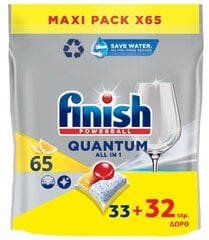 Finish indaplovės tabletės Quantum Lemon, 33+32 vnt kaina ir informacija | Indų plovimo priemonės | pigu.lt