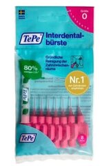 Tarpdančių šepetėliai TePe Pink 0.4mm Interdental Brush, 8 vnt. kaina ir informacija | Dantų šepetėliai, pastos | pigu.lt